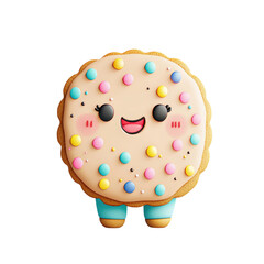 Cute Chubby Cookie Character with Kawaii Expression