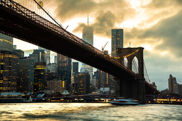 Brooklyn Bridge and Manhattan at night