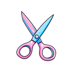 Playful Chibi Scissors in Kawaii Style for School Supplies
