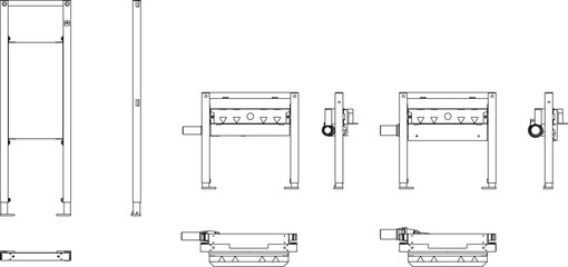 vector illustration of machine design sketch for factory industry with latest technology