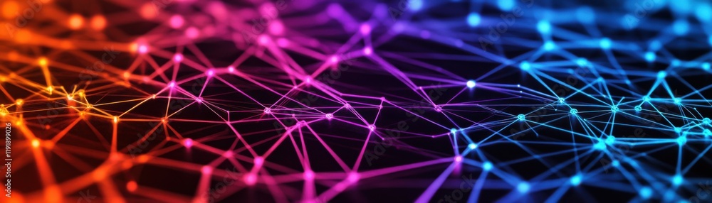 Poster colorful abstract lines representing data connections.