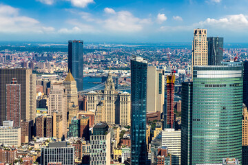 Fototapeta premium Aerial view of Manhattan in New York