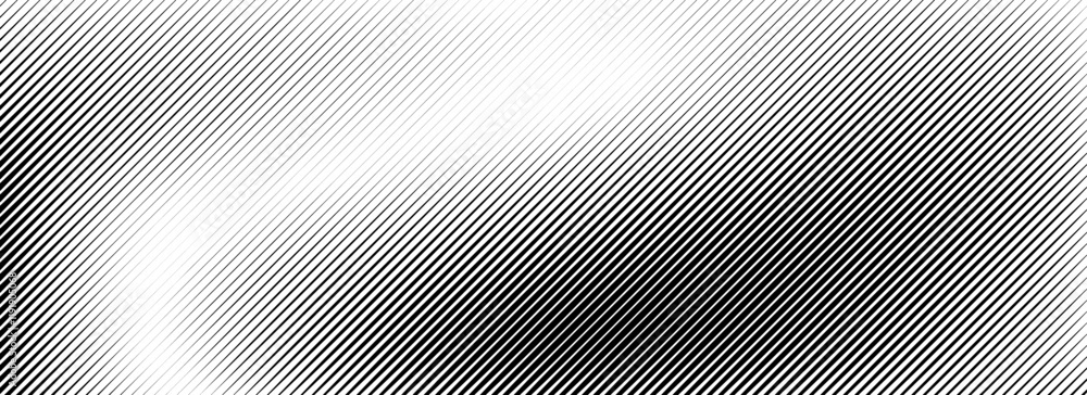Aufkleber fading linear gradient texture. black diagonal striped gradation background. thin to thick slanted p
