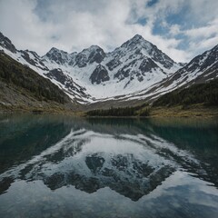 Leonardo_Kino_XL_Snowcapped_mountains_reflecting_in_a_serene_l_0