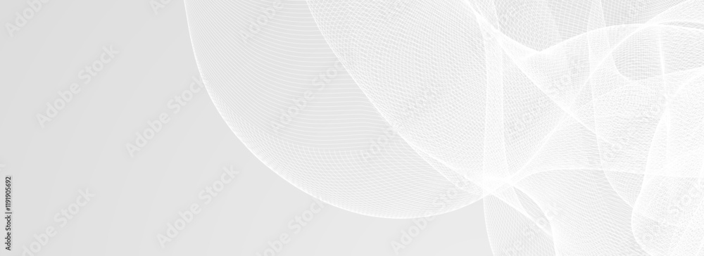 Poster Abstract grey wavy lines pattern. Silver flowing waves background. Technologic curved undulate stripes wallpaper. Gray tech backdrop concept for flyer, booklet, poster, banner, cover. Vector