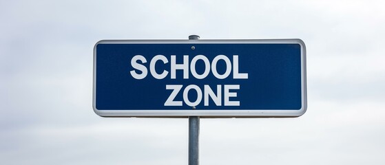 Fototapeta premium School Zone Sign, Image of Street Signs and Road Markings