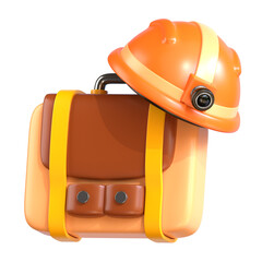 Working Briefcase 3D Icon, symbolizing professionalism and business.