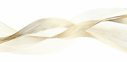 Abstract Line Art Wave Background with Golden Lines Featuring Detailed Mountain Vector Illustration on White Backdrop. 