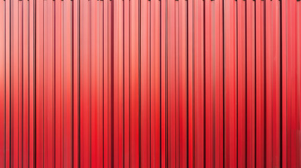 red corrugated metal siding texture on industrial wall with ribbed sheet pattern and vertical stripes for building exterior and architectural background design