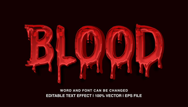 editable text effect blood red slime sticky texture typeface