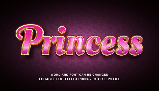 editable princess pink  gold luxury typeface