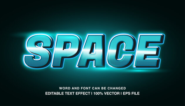 editable space blue neon typeface