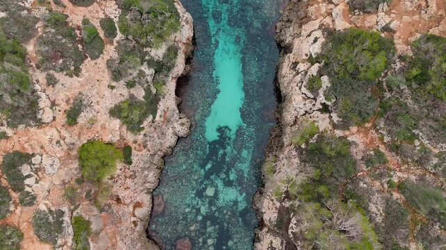 Aerial view of Cala Beltran in Mallorca