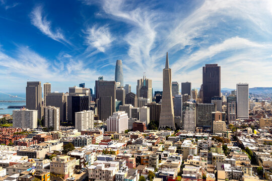Aerial view of San Francisco - Powered by Adobe