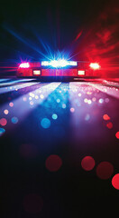 Flashing Red and Blue Lights: Police and Ambulance Sirens in Action, Depicting Emergency Response and Urgent Rescue