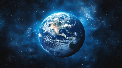 Obraz premium A stunning view of Earth from space, showcasing its vibrant blue oceans and continents.