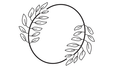 botany leaf plant nature frame border design summer spring autumn time season wedding romantic mockup empty blank copy space blossom flower decoration black color element circle round retro style art