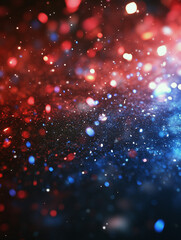 Red and Blue Sparkles Evoking: A Surreal and Depiction of Emergency Vehicle Lights, Creating an Unsettling Glow and Mysterious Vibe and Glow, Blending Color and Darkness in an Abstract Emergency Light