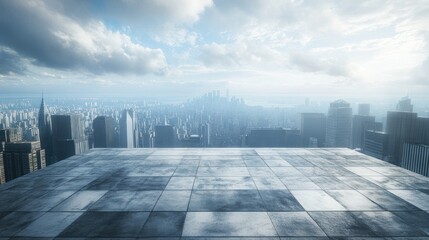 Fototapeta premium Cityscape Panorama: A Rooftop View of a Modern Metropolis