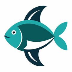 Fish icon vector on white background.