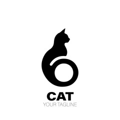 Cat Logo. Cat Logo Design. Cat Logo Brand. Cat Logo Vector Design Isolated on White Background