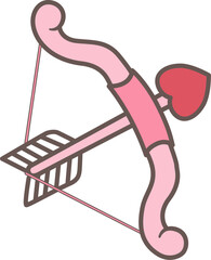 Cute Cupid's Bow and Arrow with Heart