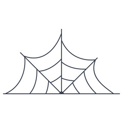 Black Spider Web Decoration. Isolated on White Background. Vector Illustration in Classic Design Pattern