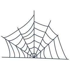 Black Spider Web Decoration. Isolated on White Background. Vector Illustration in Classic Design Pattern