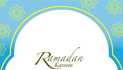 Ramadan Kareem design with arched shape and stars. Islamic holy month template