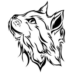 Wolf head silhouette. Powerful, majestic, and wild. Ideal for tattoos and design