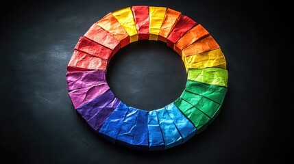Obraz premium Colorful paper circle showcasing vibrant hues