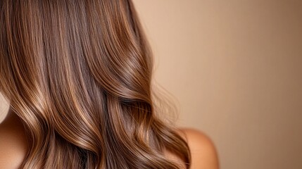 Fototapeta premium Gorgeous Brown Hair Waves, Close-up Texture Shot