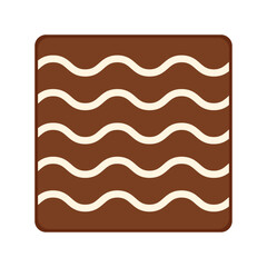 波模様デザインのチョコレートイラスト、バレンタインチョコのアイコン