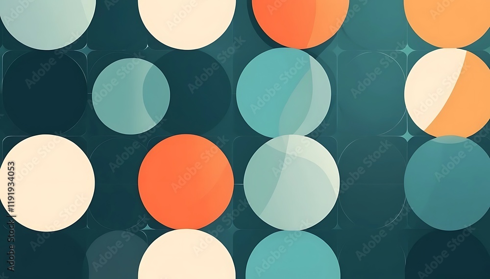 Poster Abstract Colorful Circles Pattern Design Background