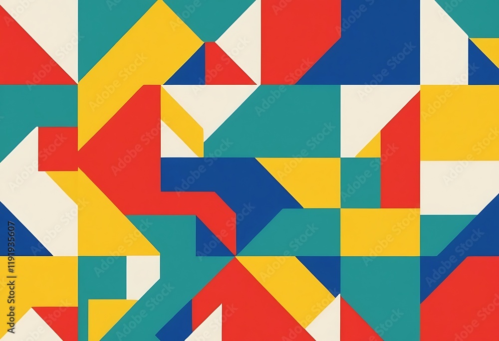 Poster Abstract Geometric Pattern Colorful Shapes Design