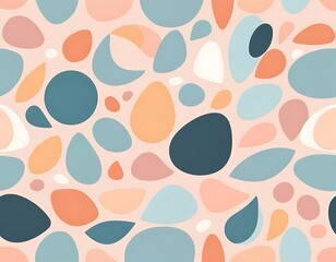 Fototapeta premium Abstract Pastel Shapes Seamless Pattern Design