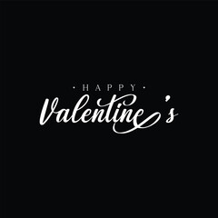 Happy Valentine's Day hand lettering. Suitable for websites, social media posts, printed greeting cards, and festive decorations.