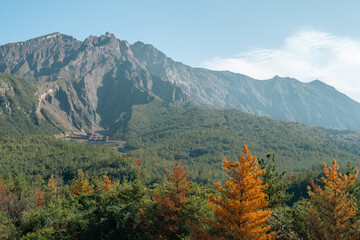 Sakurajima Yunohira Observatory volcano mountain in Kagoshima, Japan