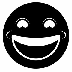 Smile icon vector on white background.