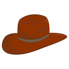 Classic Cowboy Hat Illustration Isolated on White Background. Vector Graphic Design.