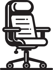 modern office chair icon logo silhouette design vector art illustration