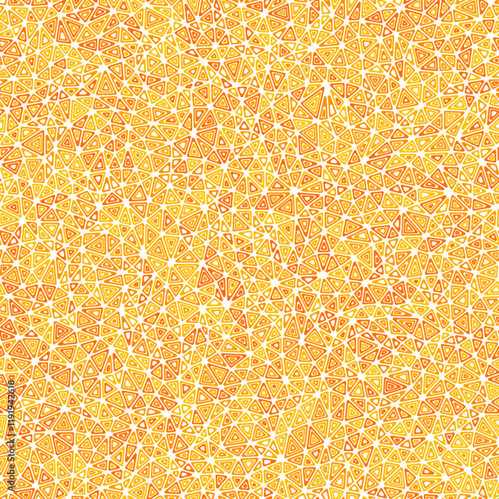 Poster Minimalistic triangles background. Small shape size. Multiple repeated inner triangles. Monotone colored style. Repeatable pattern. Modern vector tiles. Seamless vector illustration.