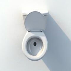 A clean, realistic shot of a toilet emoji icon with fine lighting and shadow effects, set on a white background