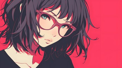 Detailed anime-style portrait of a beautiful adult woman, ideal for use as wallpaper