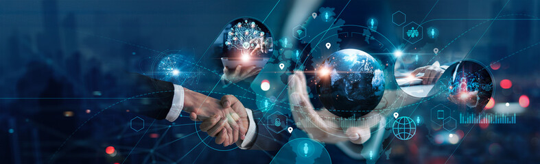 Global business concept, Partnership business on global network, Smart investor, Planning, Strategy...