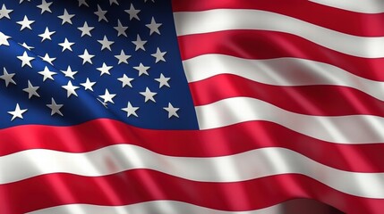 Fototapeta premium Waving American Flag: Red,White,Blue