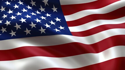 Obraz premium Waving American Flag: Red,White,and Blue