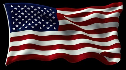 Fototapeta premium Waving American Flag,3D Render