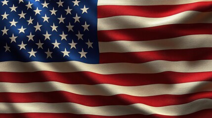 Waving American Flag,Leather Texture