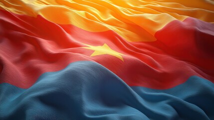 Waving Cameroon Flag,3D Render